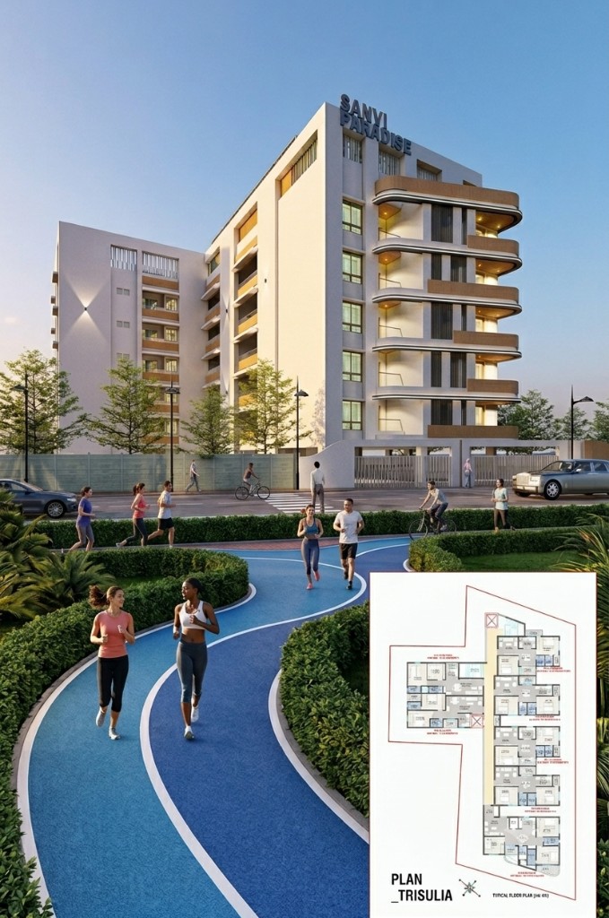 Synthetic jogging track at Sanvi Paradise